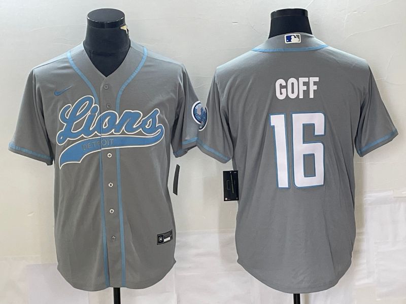 Men Detroit Lions #16 Goff Grey Co Branding Nike Game NFL Jersey style 1->detroit lions->NFL Jersey